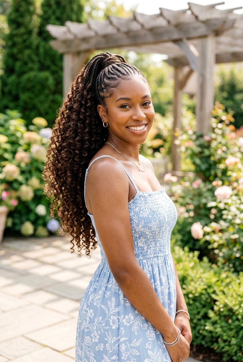 Braided Ponytail With Curly Ends - 20 natural hair ponytail with braids - 20 natural hair ponytail with braids