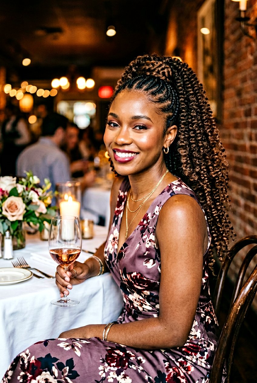 Braided Ponytail With Curly Wrapping - 20 black women braided ponytail ideas - 20 black women braided ponytail ideas