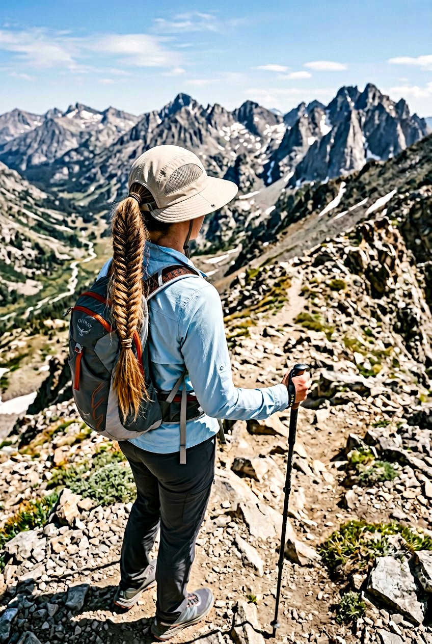 Braided Ponytail With Hat For Hiking Long Hair - 20 hiking hairstyles for long hair - 20 hiking hairstyles for long hair