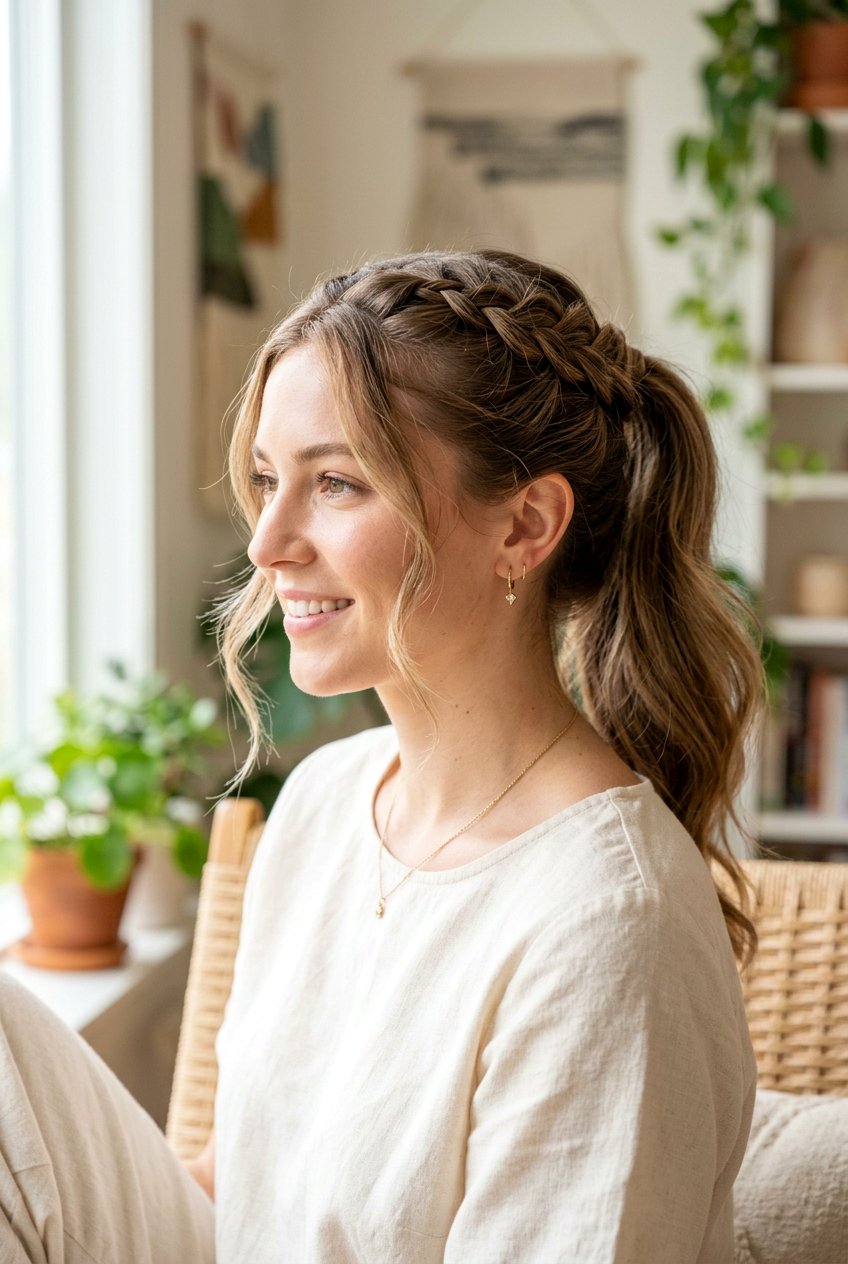 Braided Ponytail With Loose Face Framing Pieces - 20 braided ponytail for wedding guest - 20 braided ponytail for wedding guest