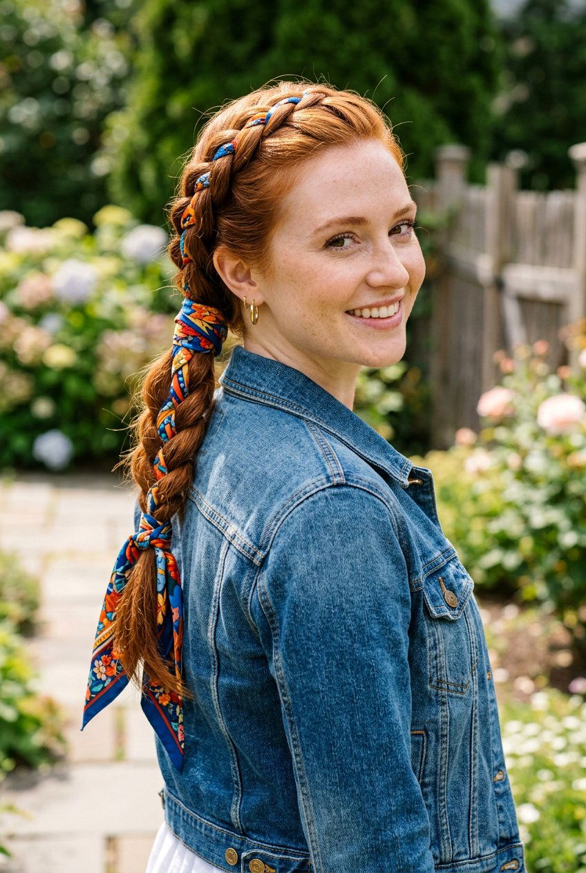 Braided Ponytail With Scarf - 20 summer ponytail with scarf - 20 summer ponytail with scarf
