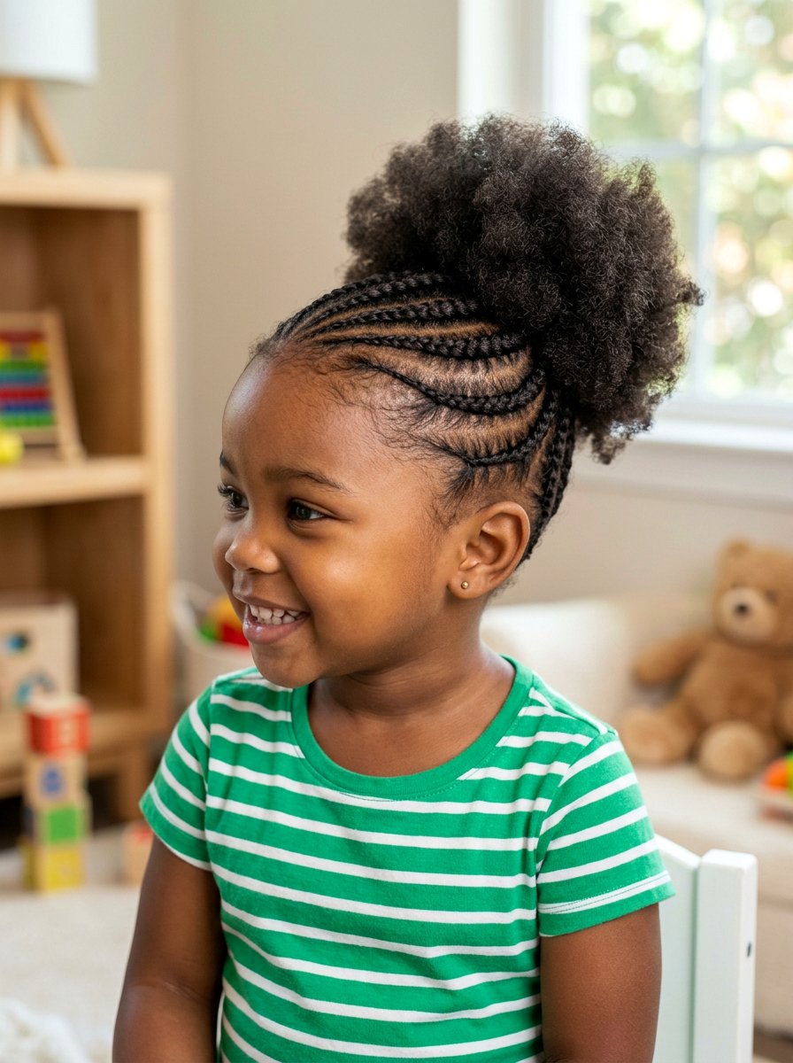 Braided Puff Ponytail - 20 toddler puff ponytail styles - 20 toddler puff ponytail styles