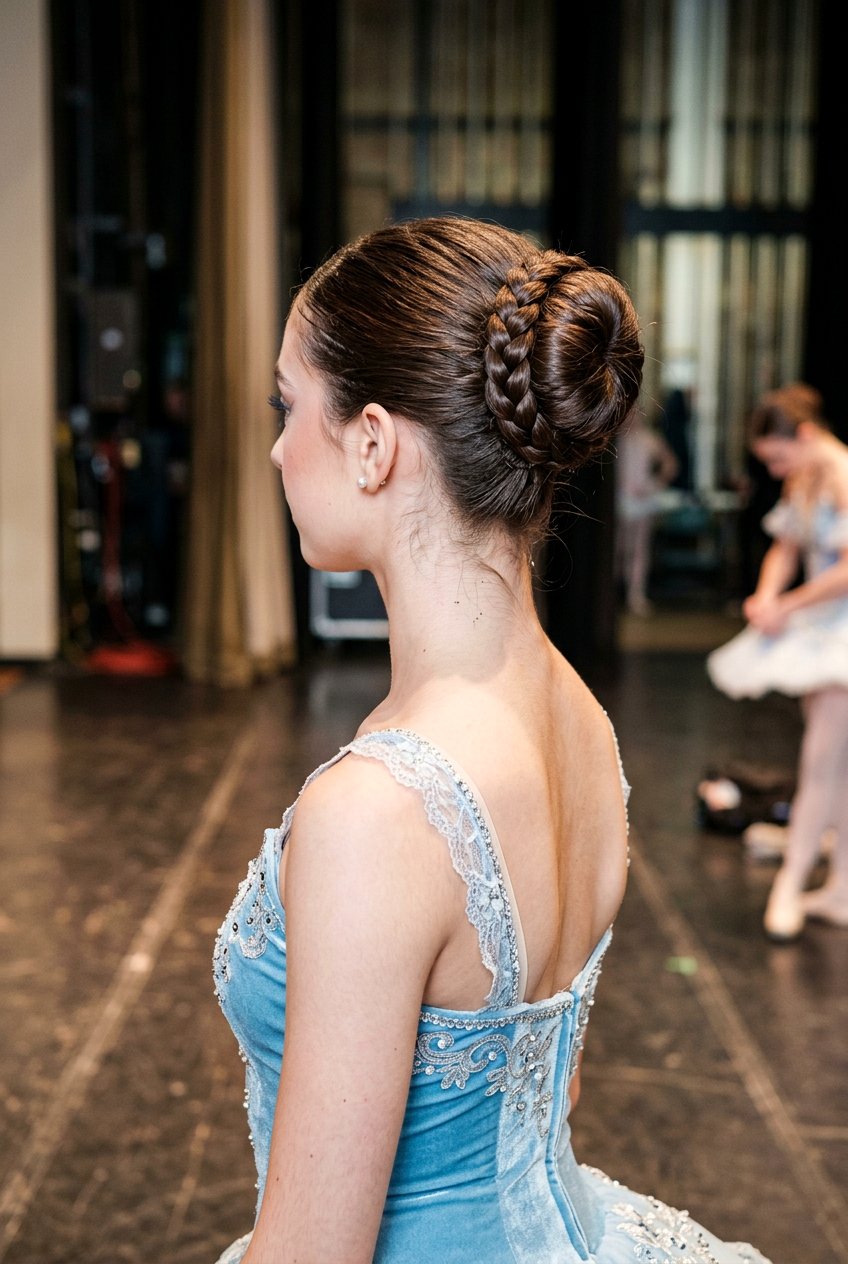 Braided Recital Bun For Long Hair - 20 recital bun for dancers - 20 recital bun for dancers