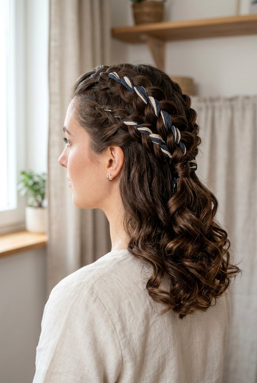 Braided Robe Tie Curls - 20 robe curls for shoulder length hair - 20 robe curls for shoulder length hair