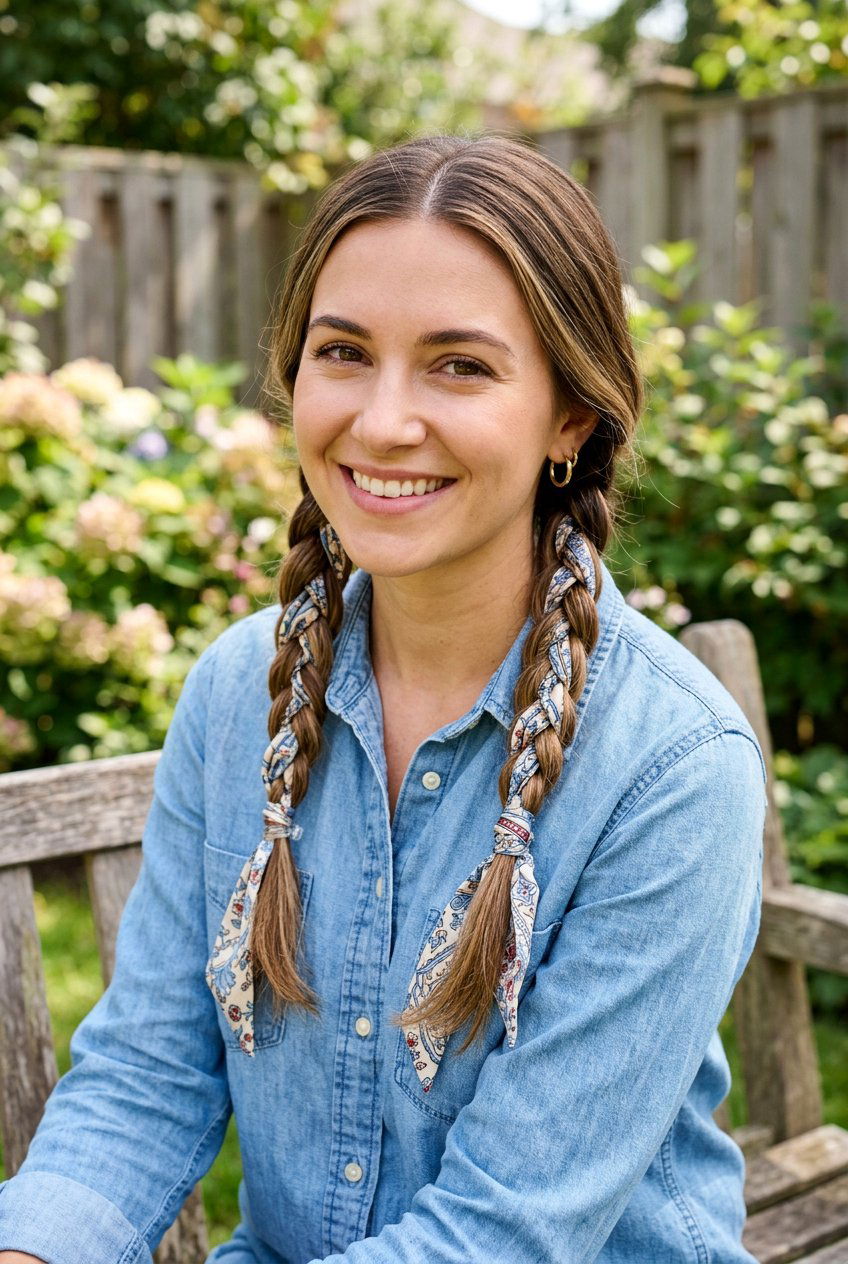 Braided Scarf Pigtails - 20 braided scarf hairstyle - 20 braided scarf hairstyle