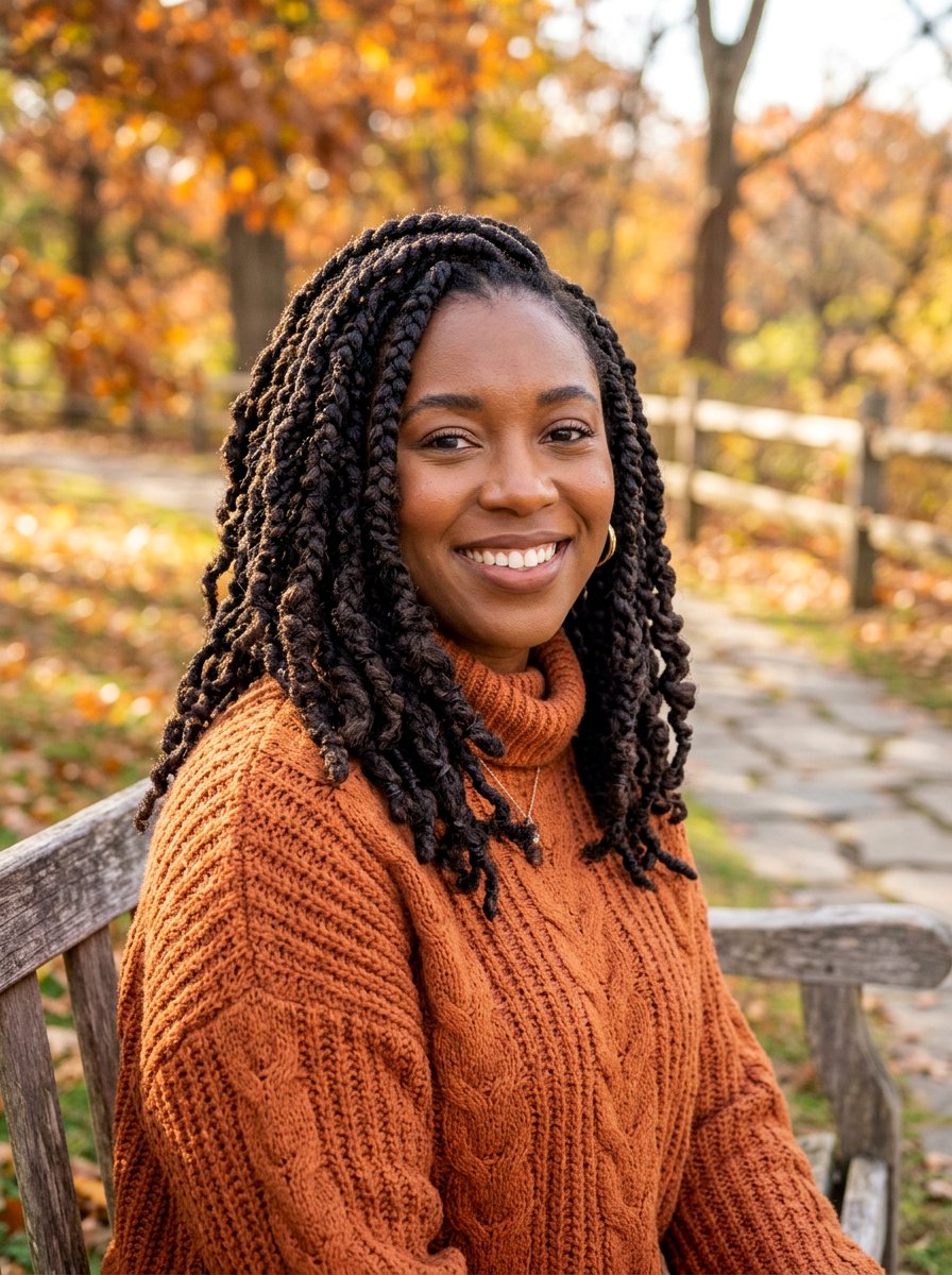 Braided Shoulder Length Locs - 20 shoulder length loc styles - 20 shoulder length loc styles