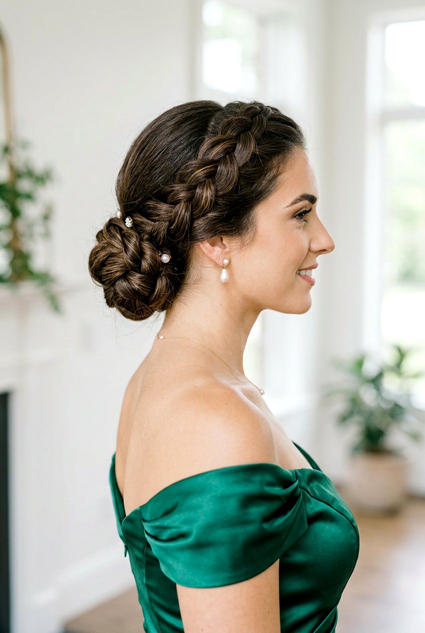 Braided Side Bun - 20 formal wedding guest side bun - 20 formal wedding guest side bun