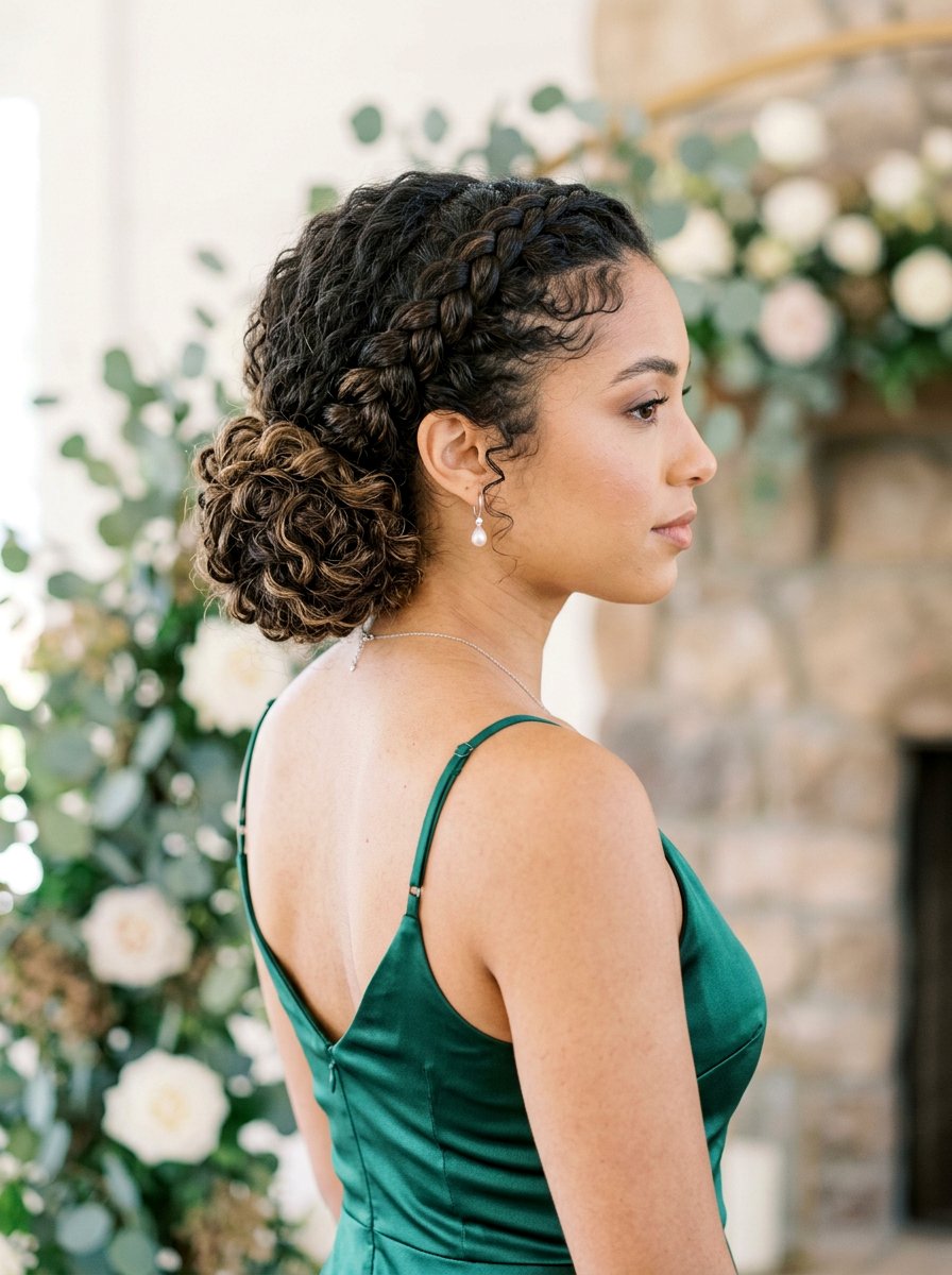 Braided Side Bun For Curly Hair - 20 recital hairstyles for curly hair - 20 recital hairstyles for curly hair