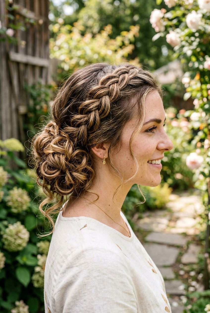 Braided Side Bun With Curls - 20 bridesmaid side bun with curls - 20 bridesmaid side bun with curls