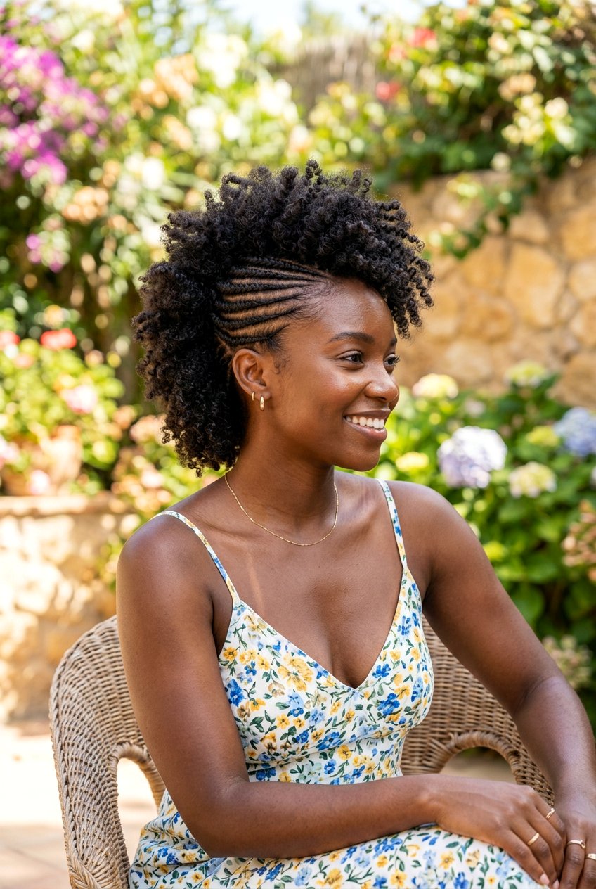 Braided Side Frohawk - 20 curly frohawk for natural hair - 20 curly frohawk for natural hair