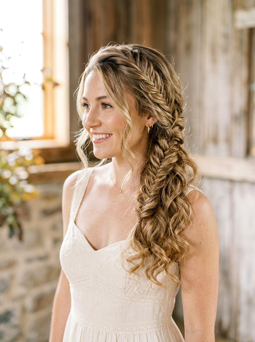 20 Breathtaking Side Swept Curls for Bride Hairstyles Now