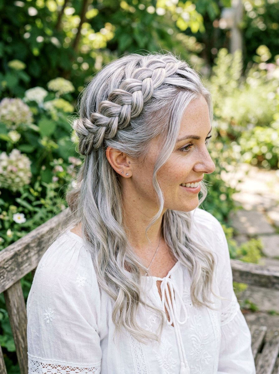 Braided Silver Hair - 20 trending silver hair ideas for women - 20 trending silver hair ideas for women