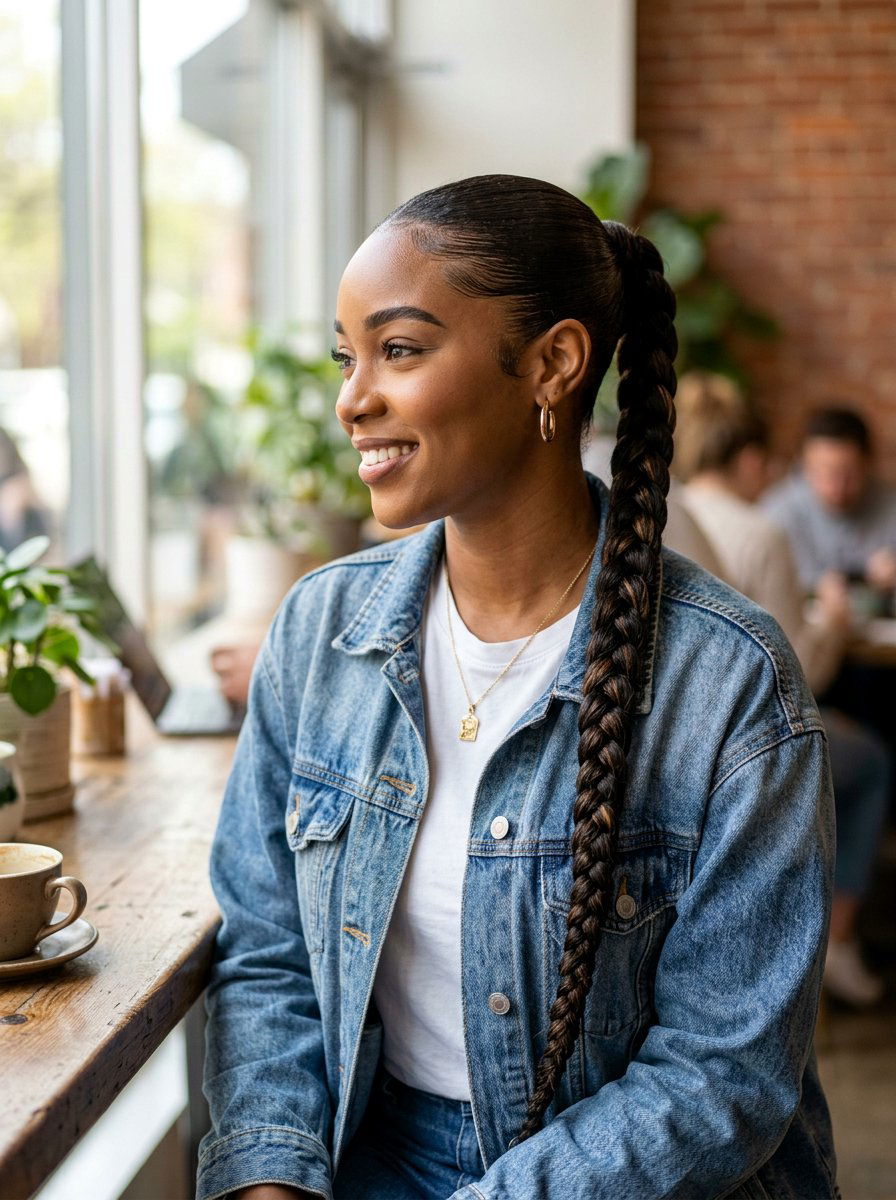 Braided Sleek Ponytail For Black Women - 20 sleek hairstyle for black women ponytail - 20 sleek hairstyle for black women ponytail