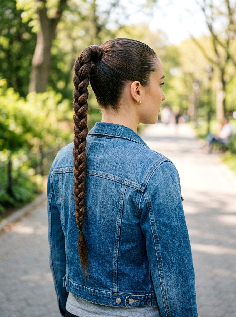 Braided Sleek Ponytail - 20 easy sleek ponytail styling ideas - 20 easy sleek ponytail styling ideas