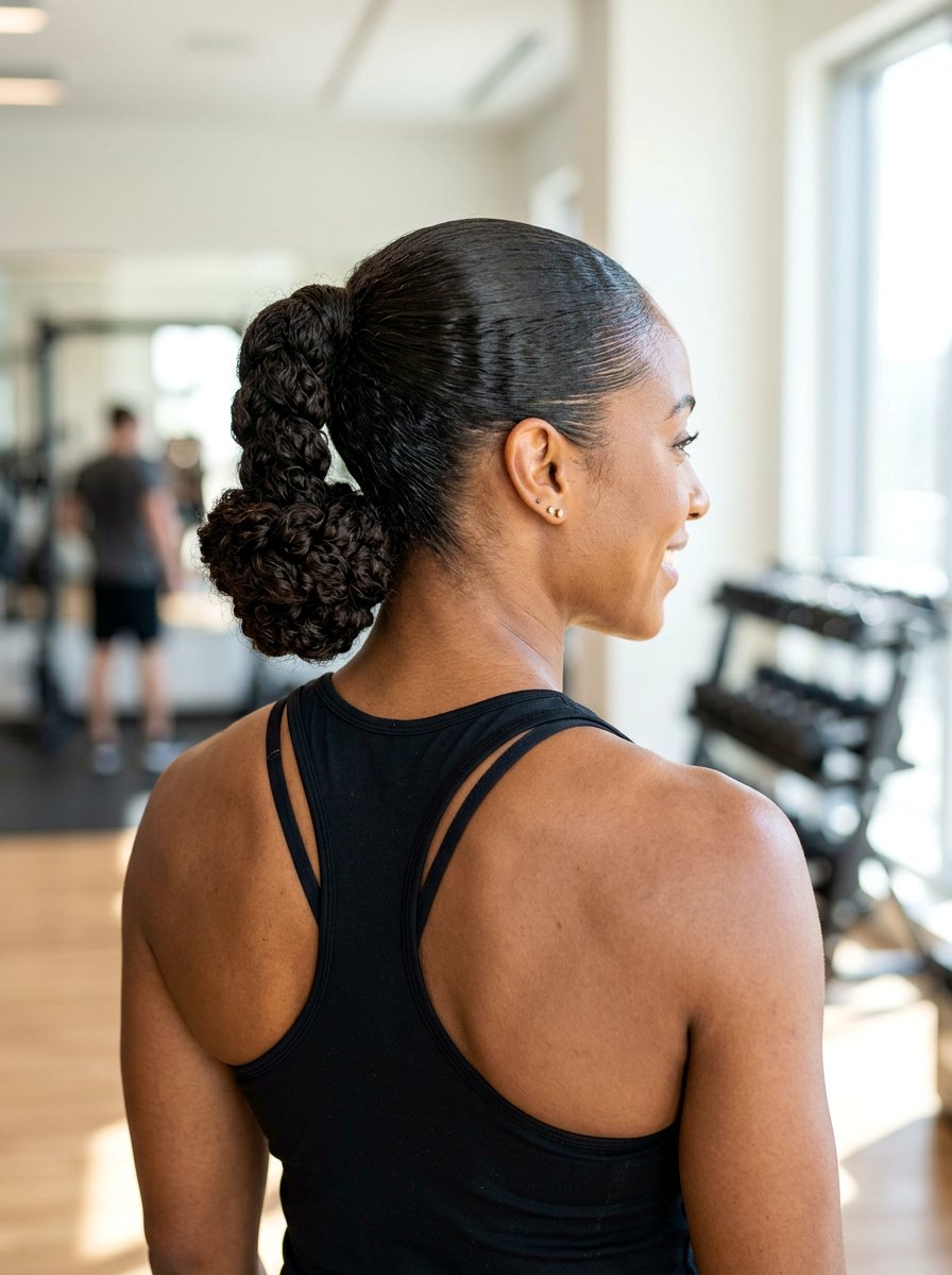 Braided Slick Back Curly Bun - 20 slicked back curly bun hairstyle - 20 slicked back curly bun hairstyle