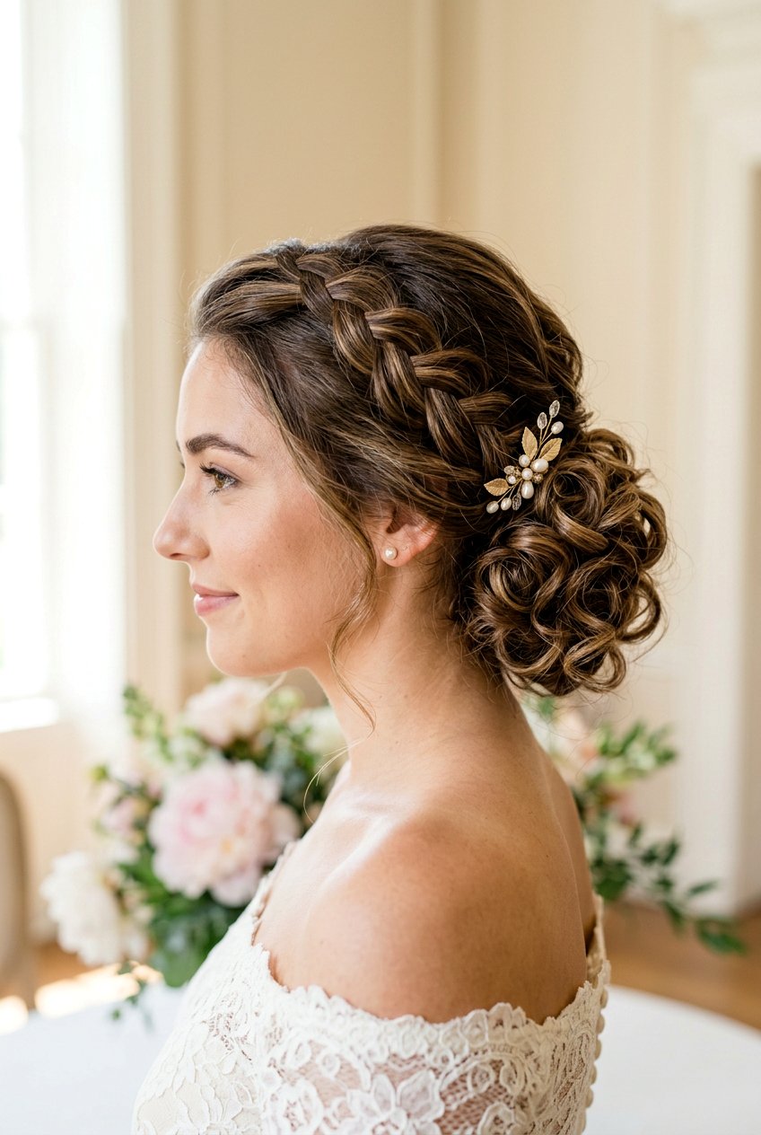Braided Soft Curls Updo - 20 soft curls updo hairstyle - 20 soft curls updo hairstyle