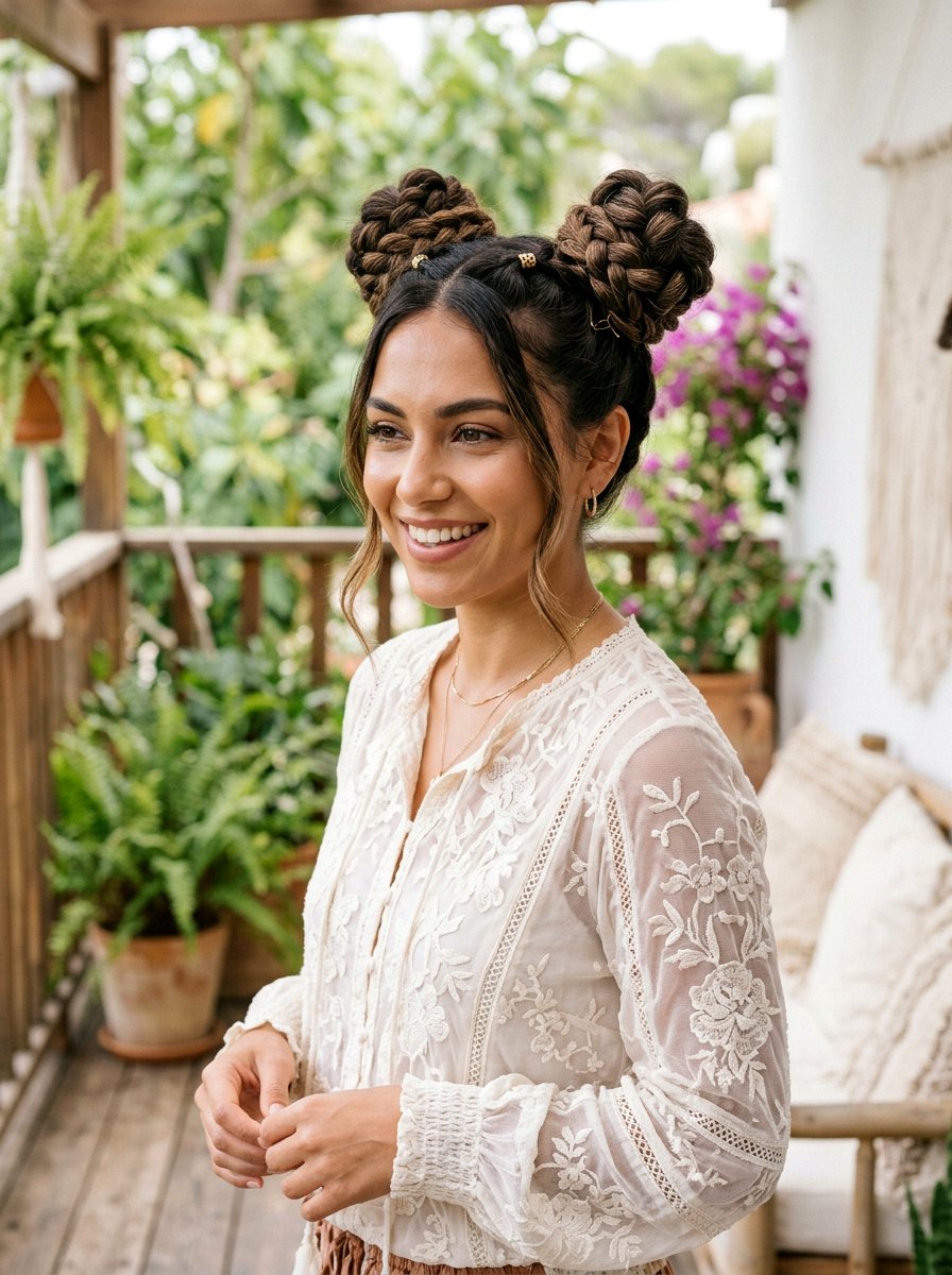 Braided Space Buns - 20 party space buns hairstyle - 20 party space buns hairstyle