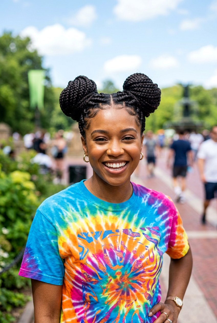 Braided Space Buns For High Energy - 20 school hairstyle with simple braid - 20 school hairstyle with simple braid