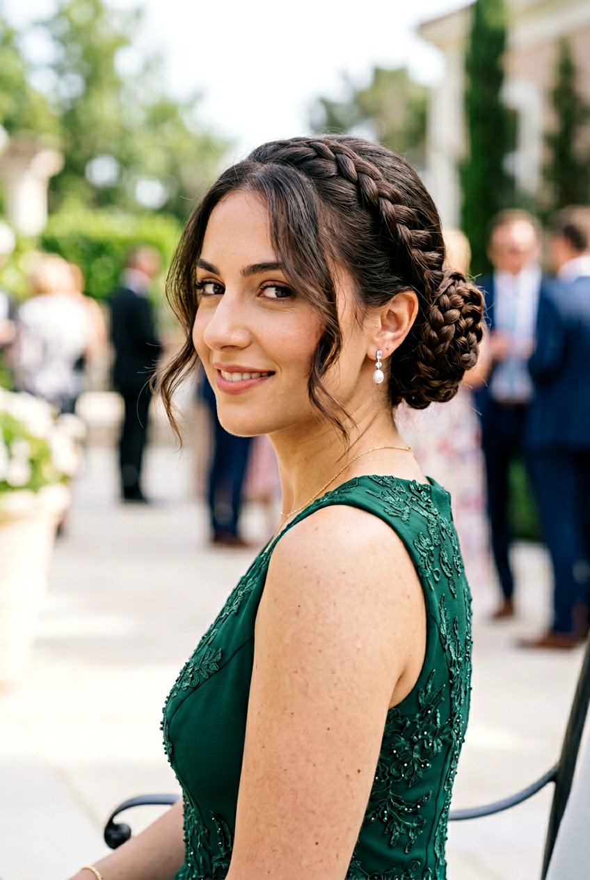 Braided Spiral Bun With Wispy Face Framing Hair - 20 braided bun with face framing strands - 20 braided bun with face framing strands