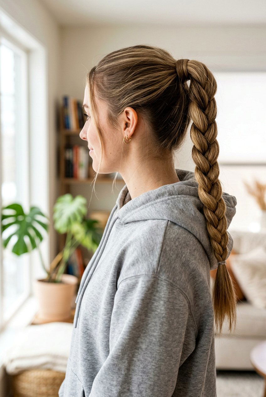 Braided Tail Ponytail - 20 quick ponytail for school mornings - 20 quick ponytail for school mornings
