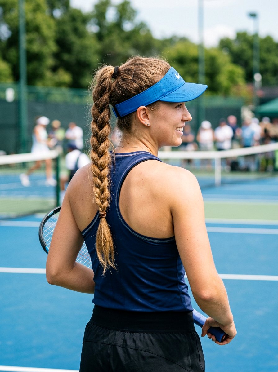 Braided Tennis Ponytail With Visor - 20 tennis hairstyle with visor ponytail - 20 tennis hairstyle with visor ponytail