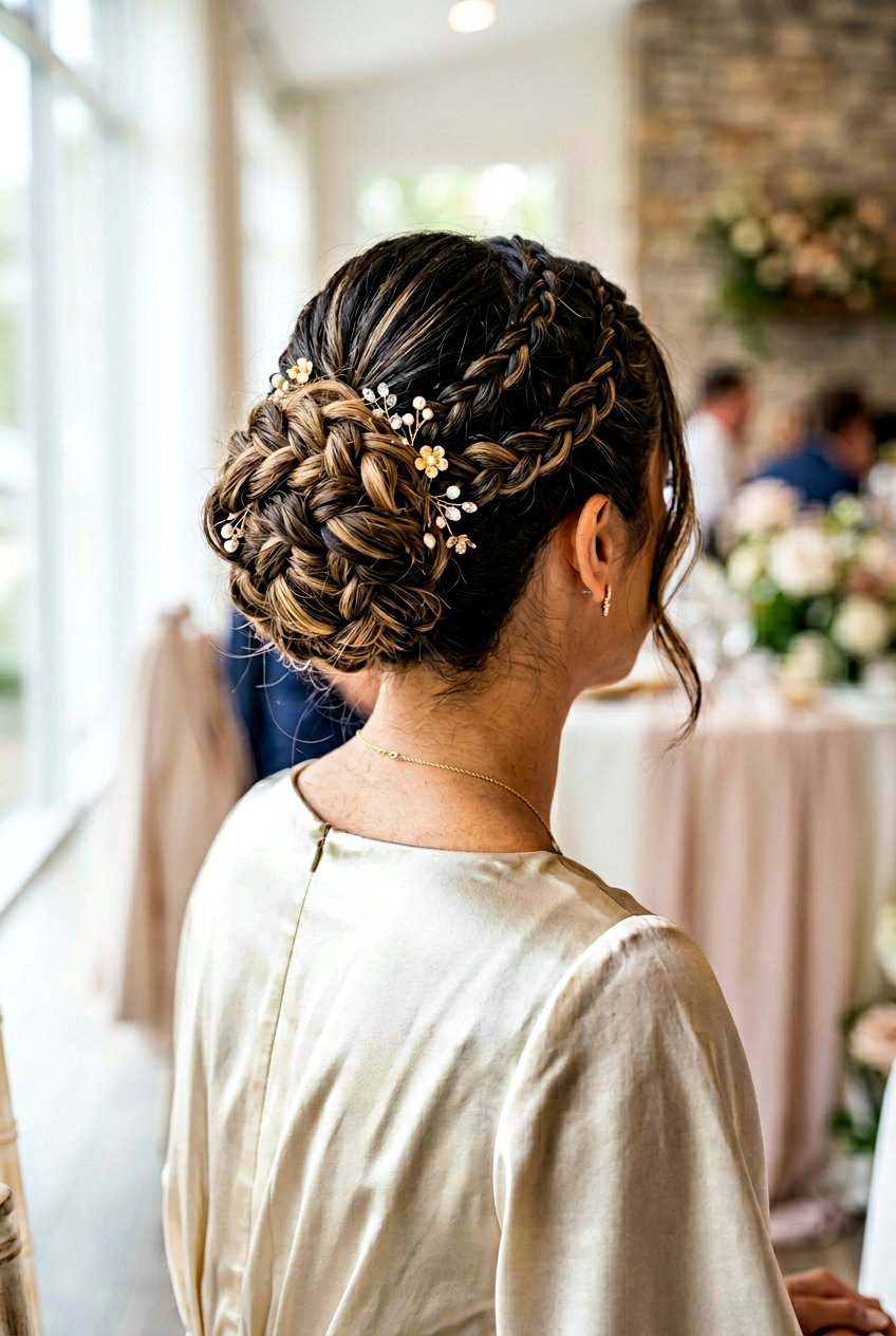 Braided Textured Updo Bun - 20 textured updo hairstyles - 20 textured updo hairstyles