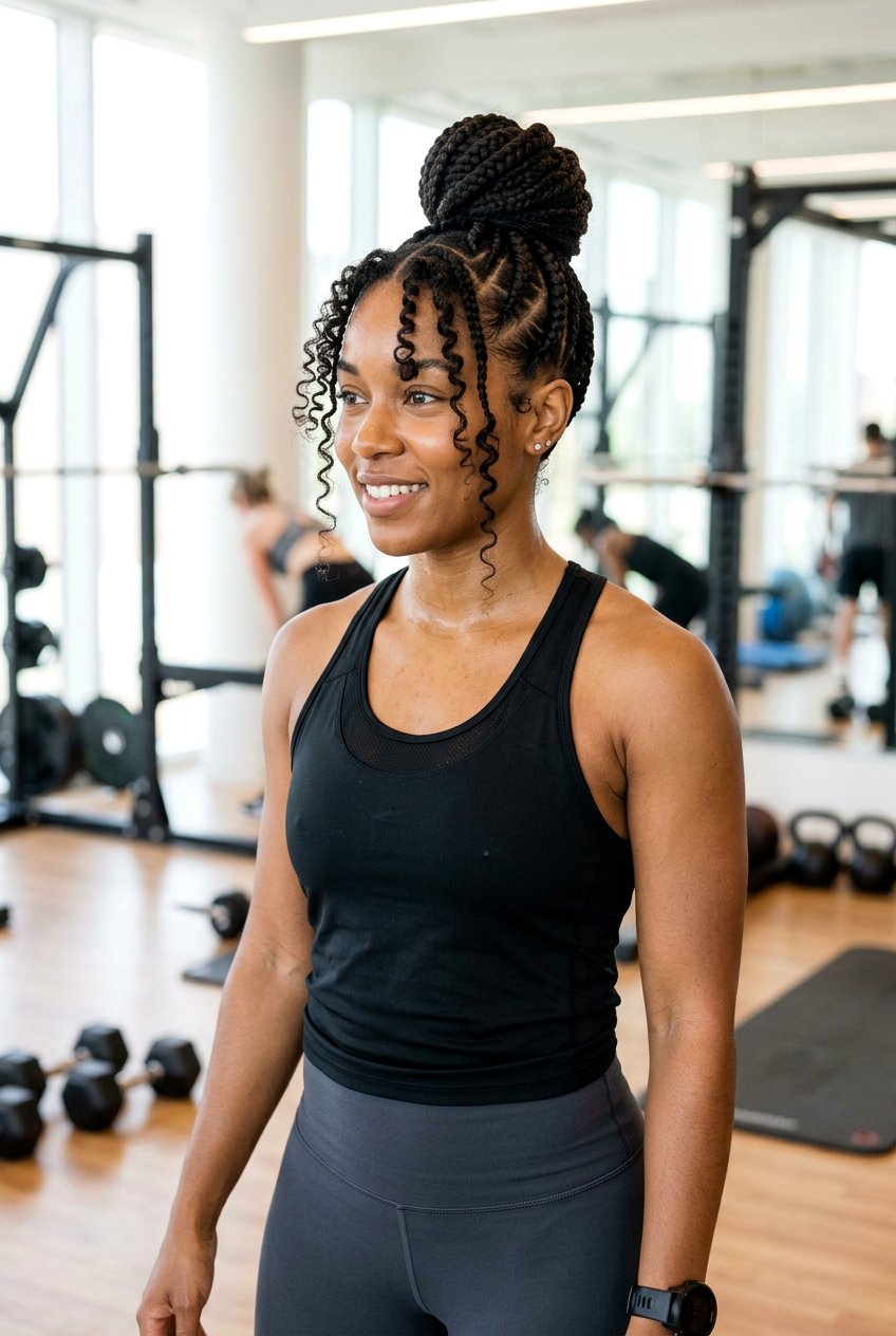 Braided Top Bun With Curly Face Framing Strands - 20 braided bun with face framing strands - 20 braided bun with face framing strands