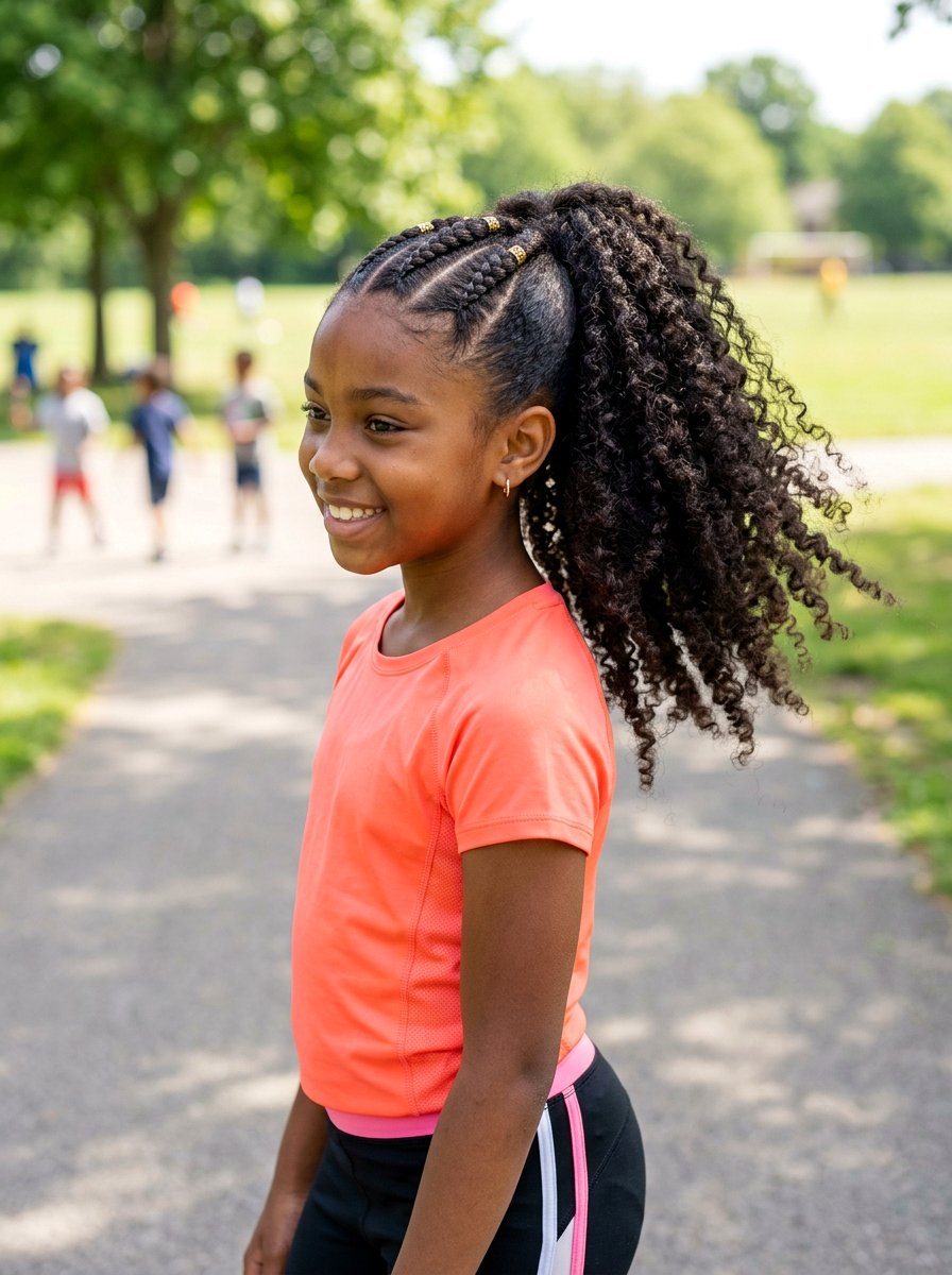 Braided Top Curly Ponytail - 20 kids curly ponytail hairstyles - 20 kids curly ponytail hairstyles
