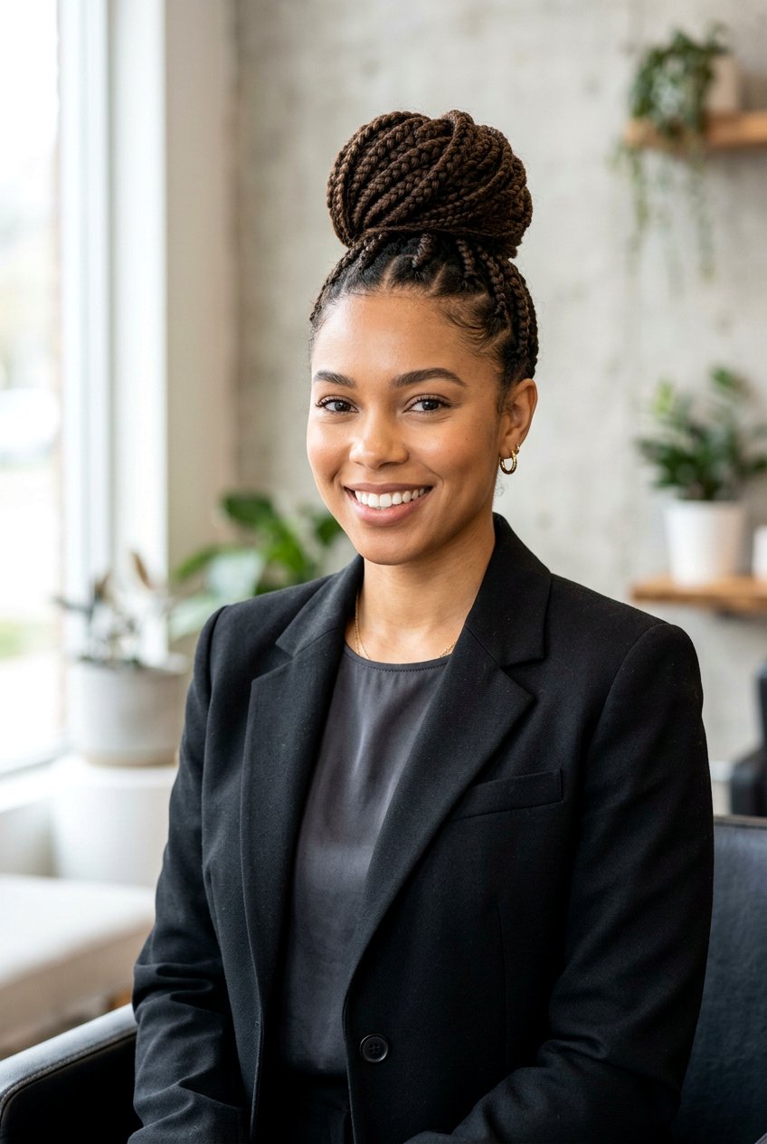 Braided Top Knot - 20 light academia braid hairstyle - 20 light academia braid hairstyle