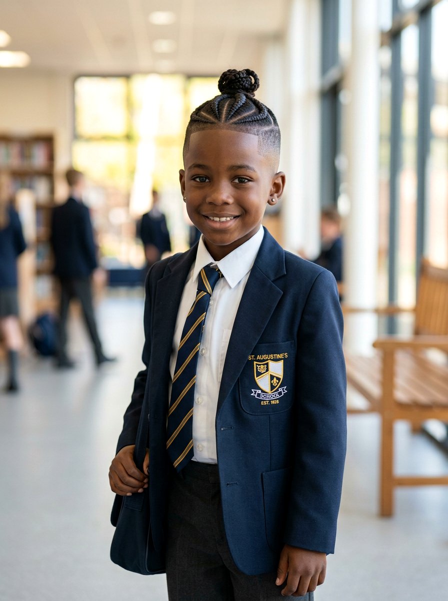 Braided Top Knot - 20 school braid styles for black boys - 20 school braid styles for black boys