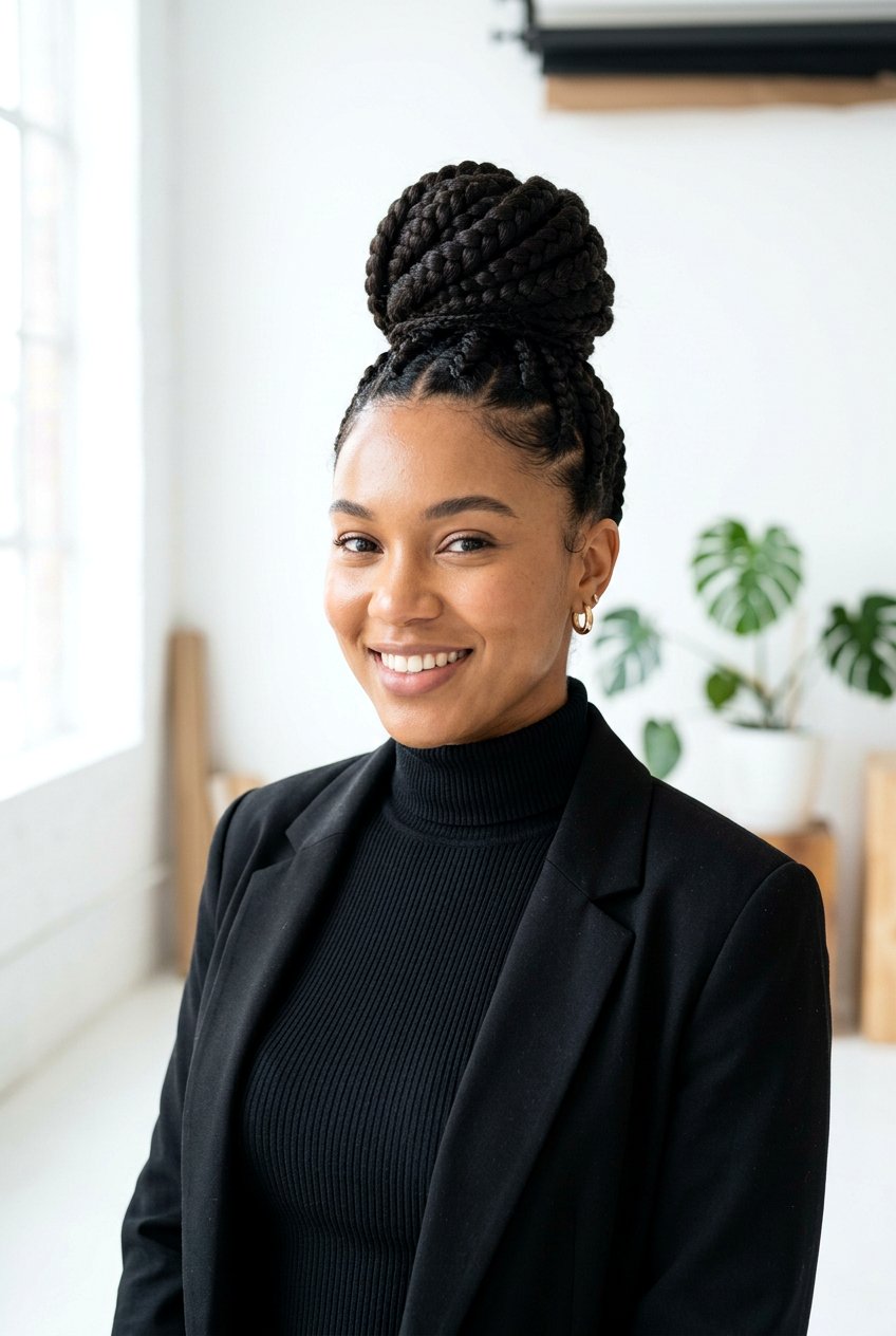 Braided Top Knot - 20 braided hairstyle for birthday party - 20 braided hairstyle for birthday party