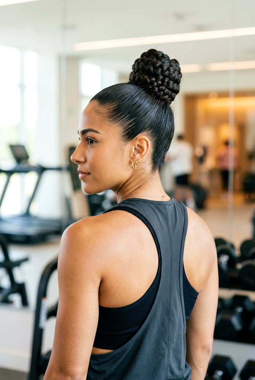 Braided Top Knot For Gym - 20 gym braid bun hairstyle - 20 gym braid bun hairstyle