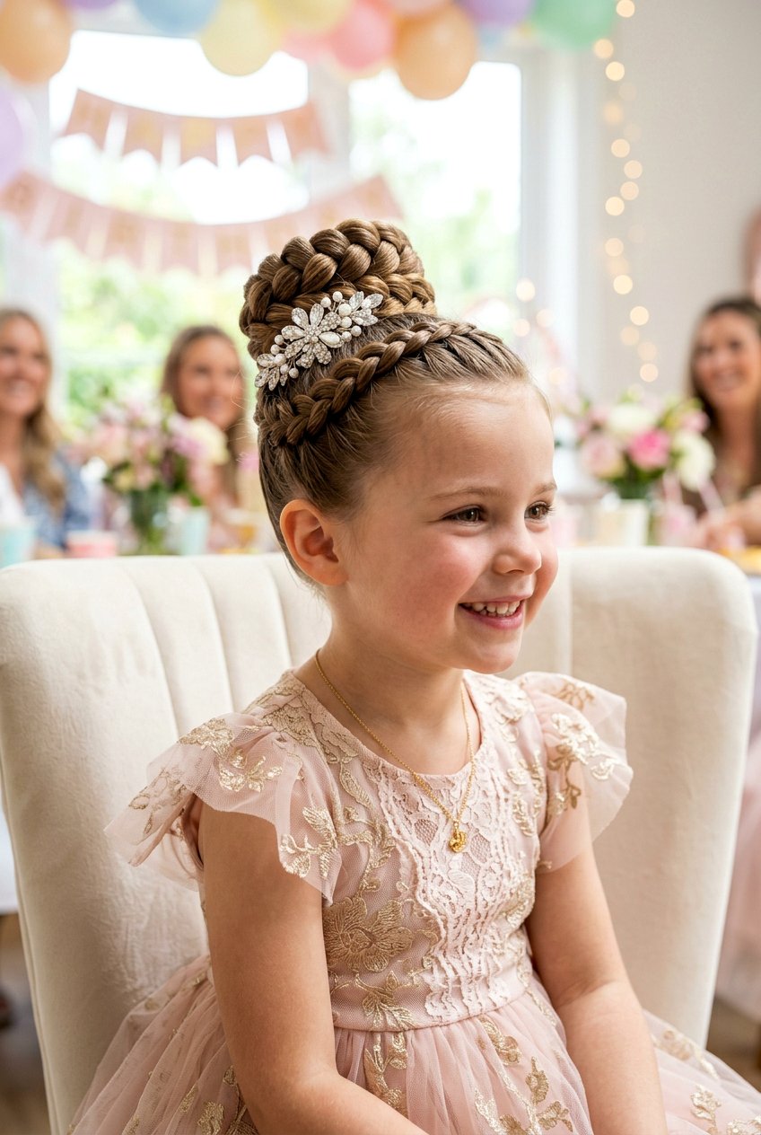 Braided Top Knot For Little Girl - 20 little girls party hairstyle with braids - 20 little girls party hairstyle with braids