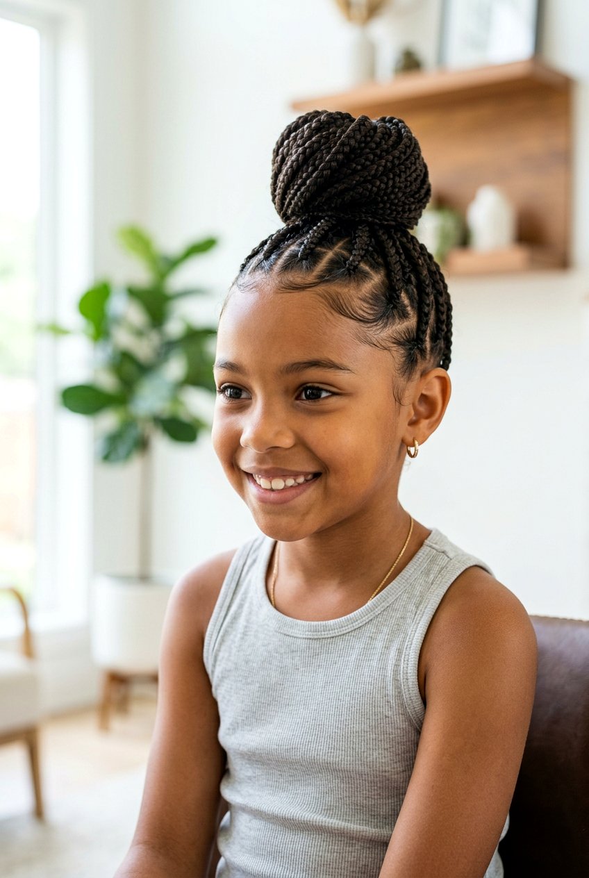 Braided Top Knot For Mixed Hair - 20 braid styles for mixed girls - 20 braid styles for mixed girls