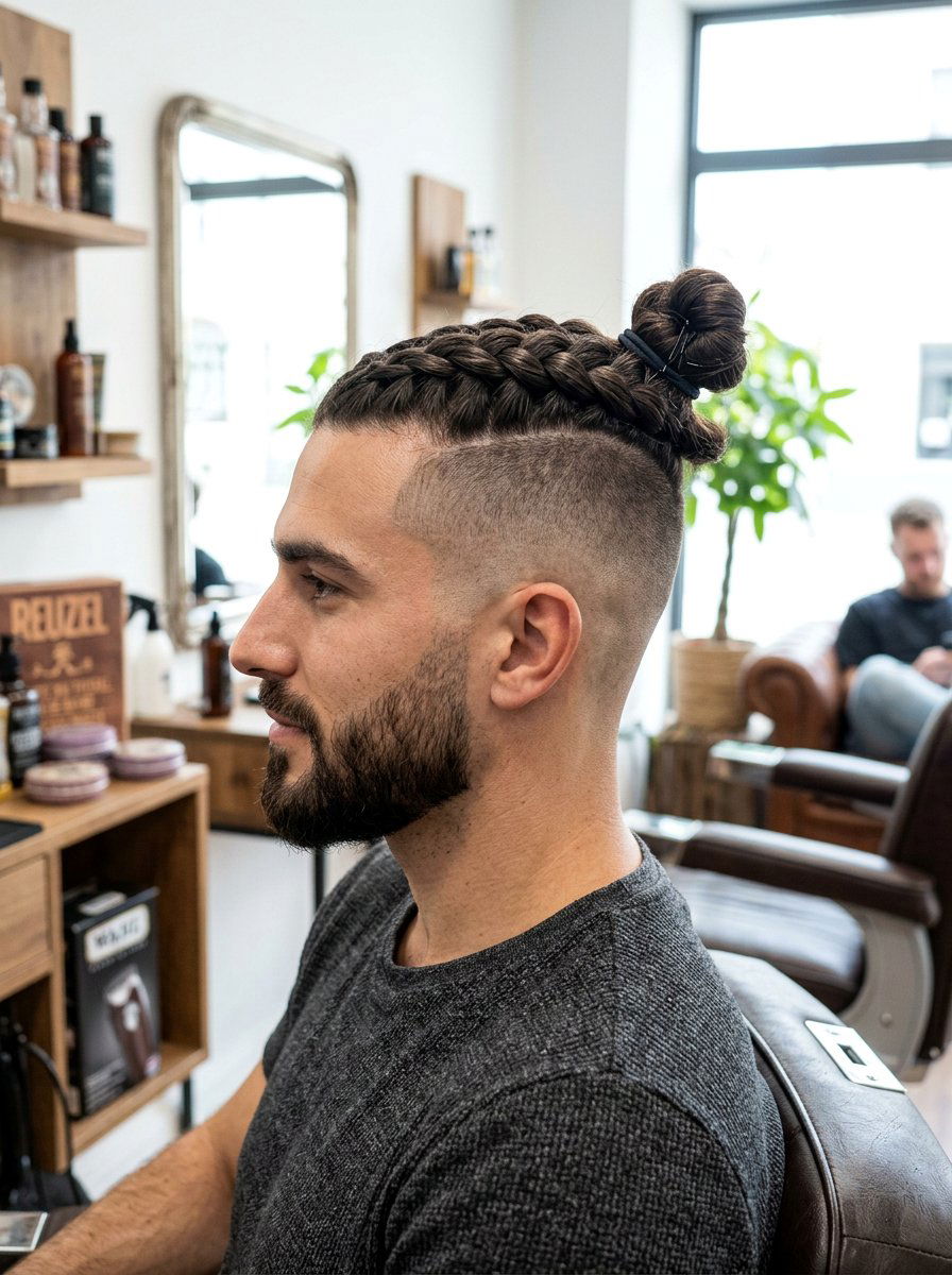 Braided Top Knot Undercut - 20 viking undercut braid men - 20 viking undercut braid men