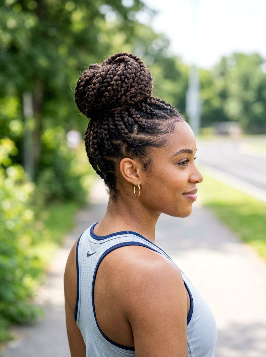 Braided Top Knot Updo - 20 quick hairstyle for college classes - 20 quick hairstyle for college classes