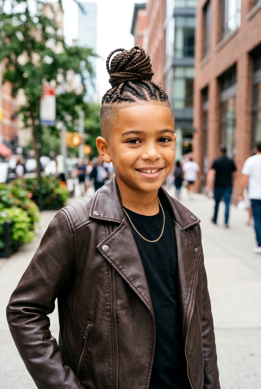 Braided Top Knot With Shaved Sides - 20 biracial boys braid styles - 20 biracial boys braid styles