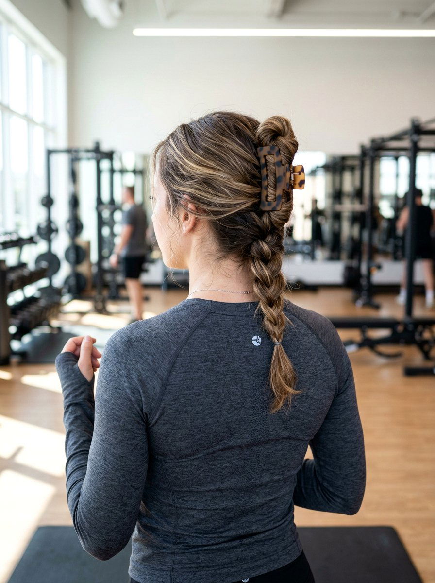 Braided Twist Claw Clip Gym Hair - 20 gym hairstyle with claw clip twist - 20 gym hairstyle with claw clip twist