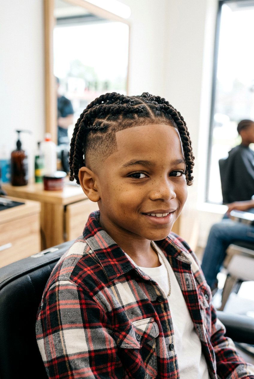 Braided Twists Mid Fade - 20 boys twists with fade - 20 boys twists with fade