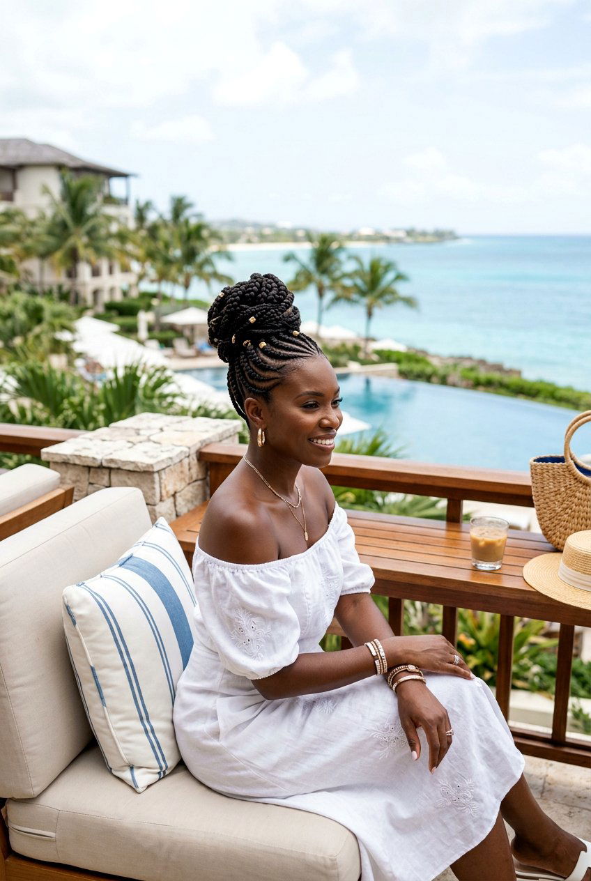 Braided Updo - 20 black women vacation protective styles - 20 black women vacation protective styles