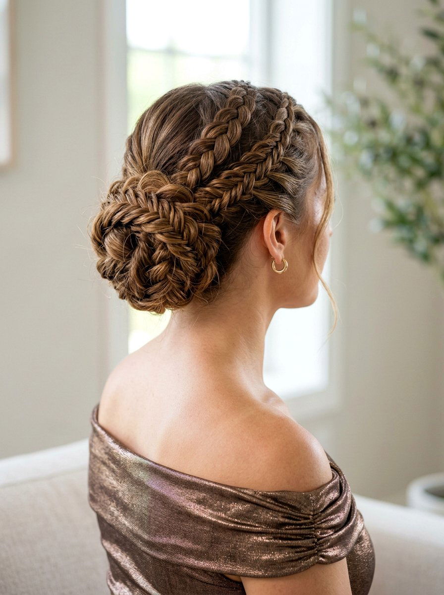 Braided Updo - 20 party hairstyle for off shoulder dress - 20 party hairstyle for off shoulder dress