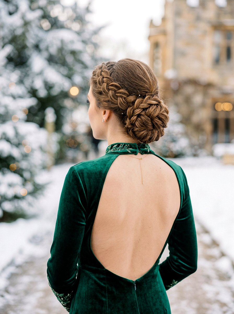 Braided Updo Chignon - 20 viral wedding hairstyle ideas - 20 viral wedding hairstyle ideas