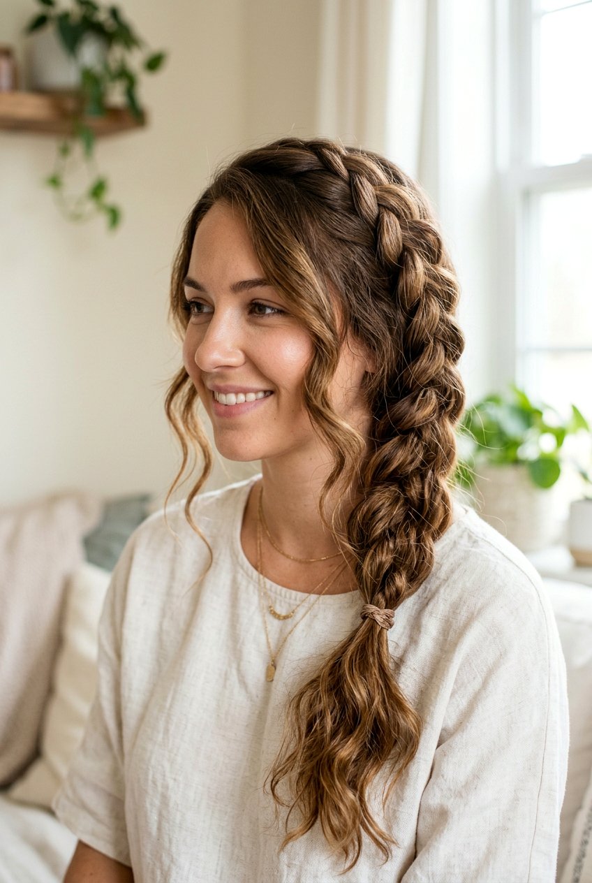 Braided Wavy Hair - 20 hairstyles for wavy hair - 20 hairstyles for wavy hair
