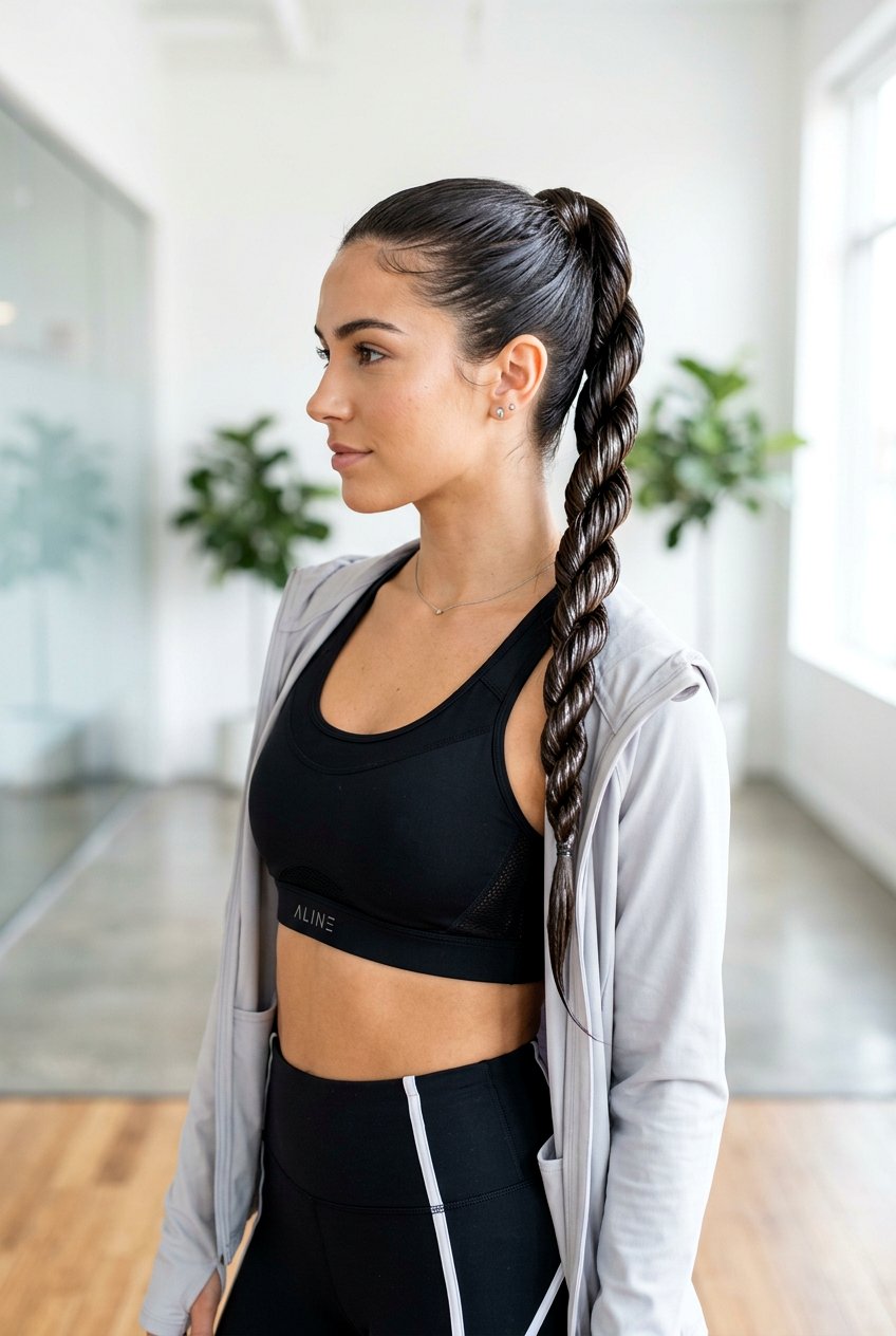 Braided Wet Look Ponytail - 20 runway wet look ponytail - 20 runway wet look ponytail