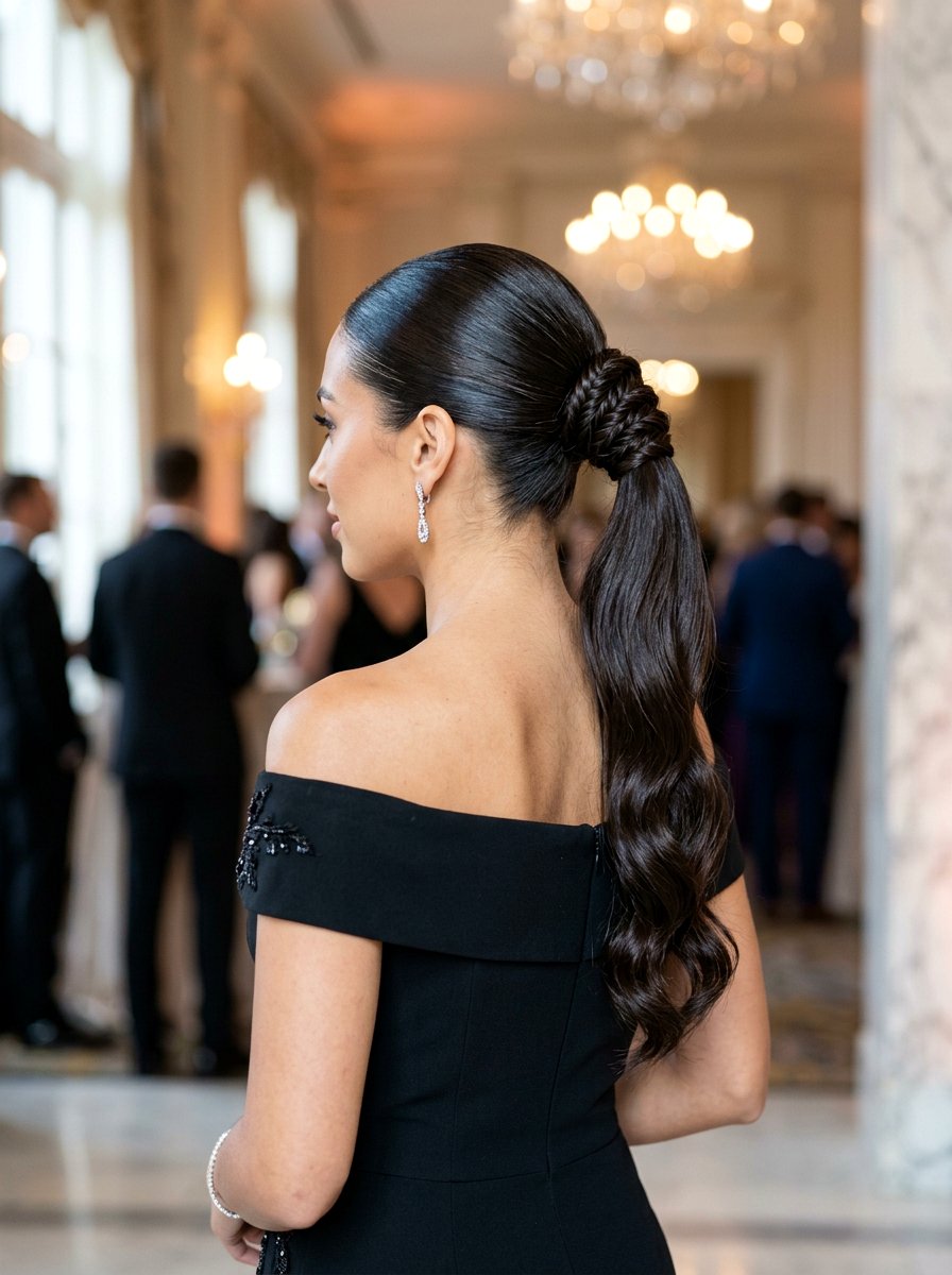 Braided Wrap Around Ponytail - 20 glamorous ponytail hairstyle ideas - 20 glamorous ponytail hairstyle ideas