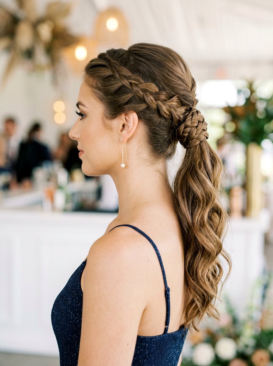 Braided Wrap Cocktail Ponytail With Soft Waves - 20 cocktail ponytail with soft waves - 20 cocktail ponytail with soft waves