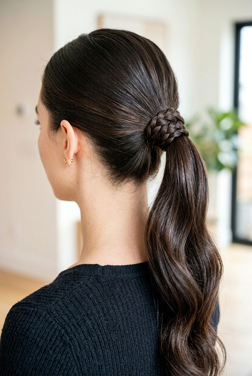 Braided Wrap Ponytail - 20 easy ponytail hairstyles - 20 easy ponytail hairstyles