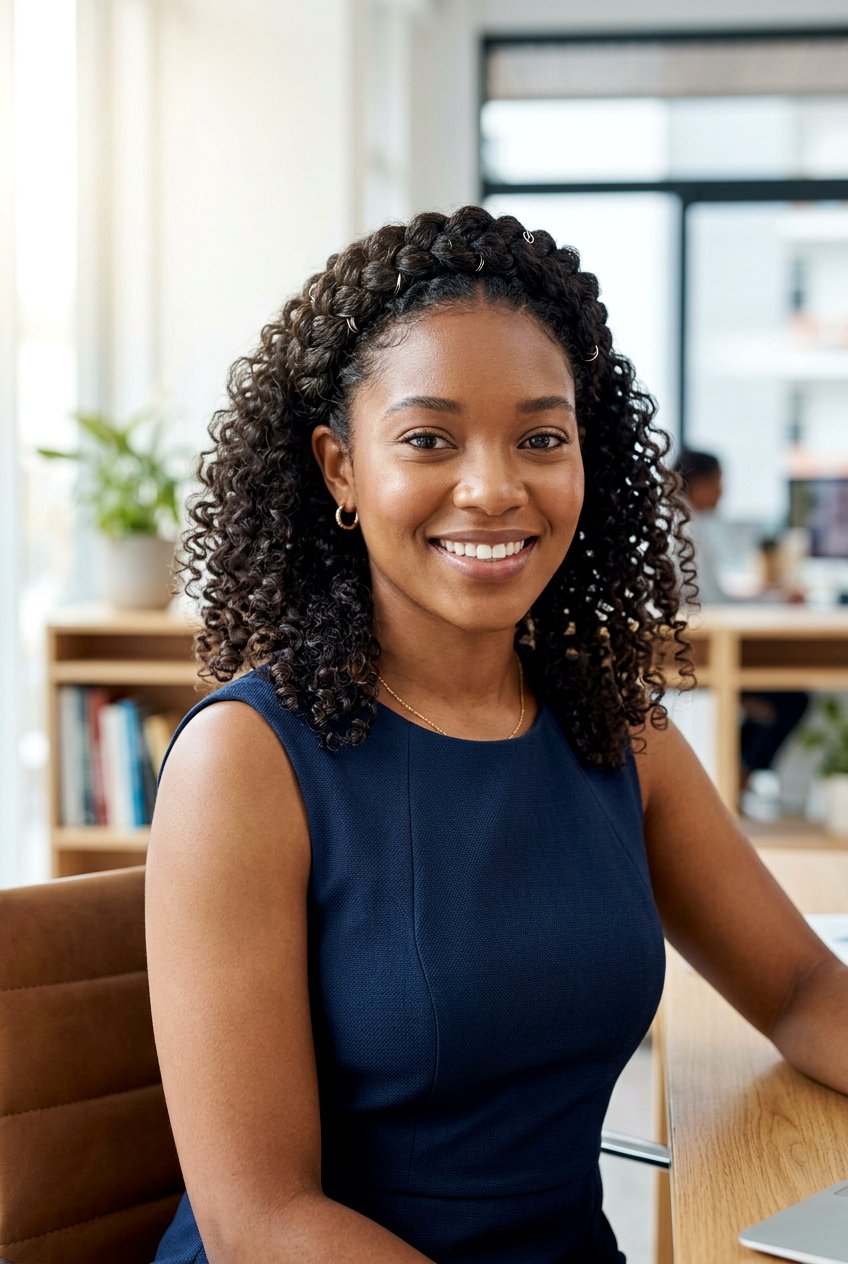 Braided crown curly hair - 20 interview hairstyle for curly hair women - 20 interview hairstyle for curly hair women