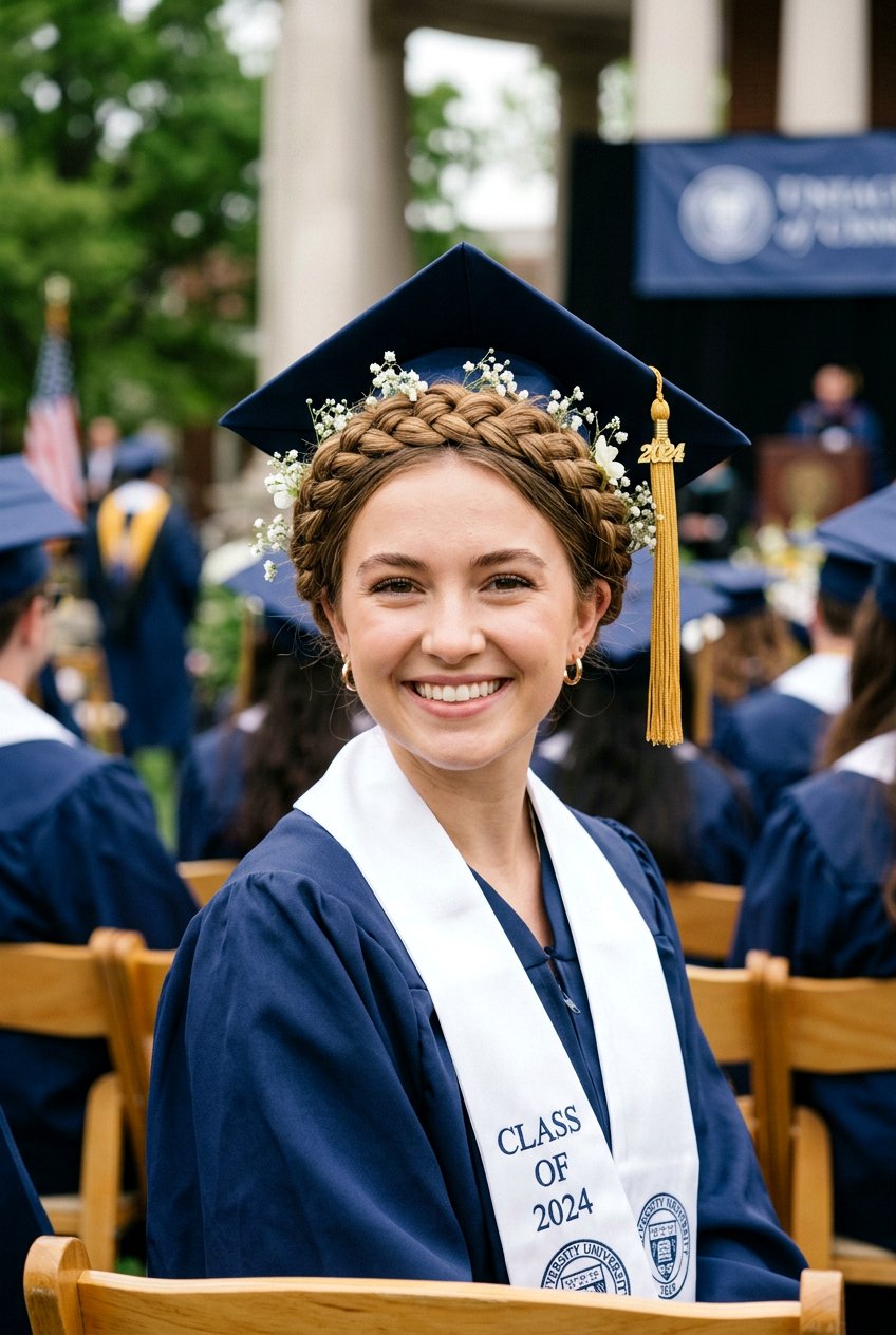 Braided crown for graduation - 20 graduation hairstyles - 20 graduation hairstyles