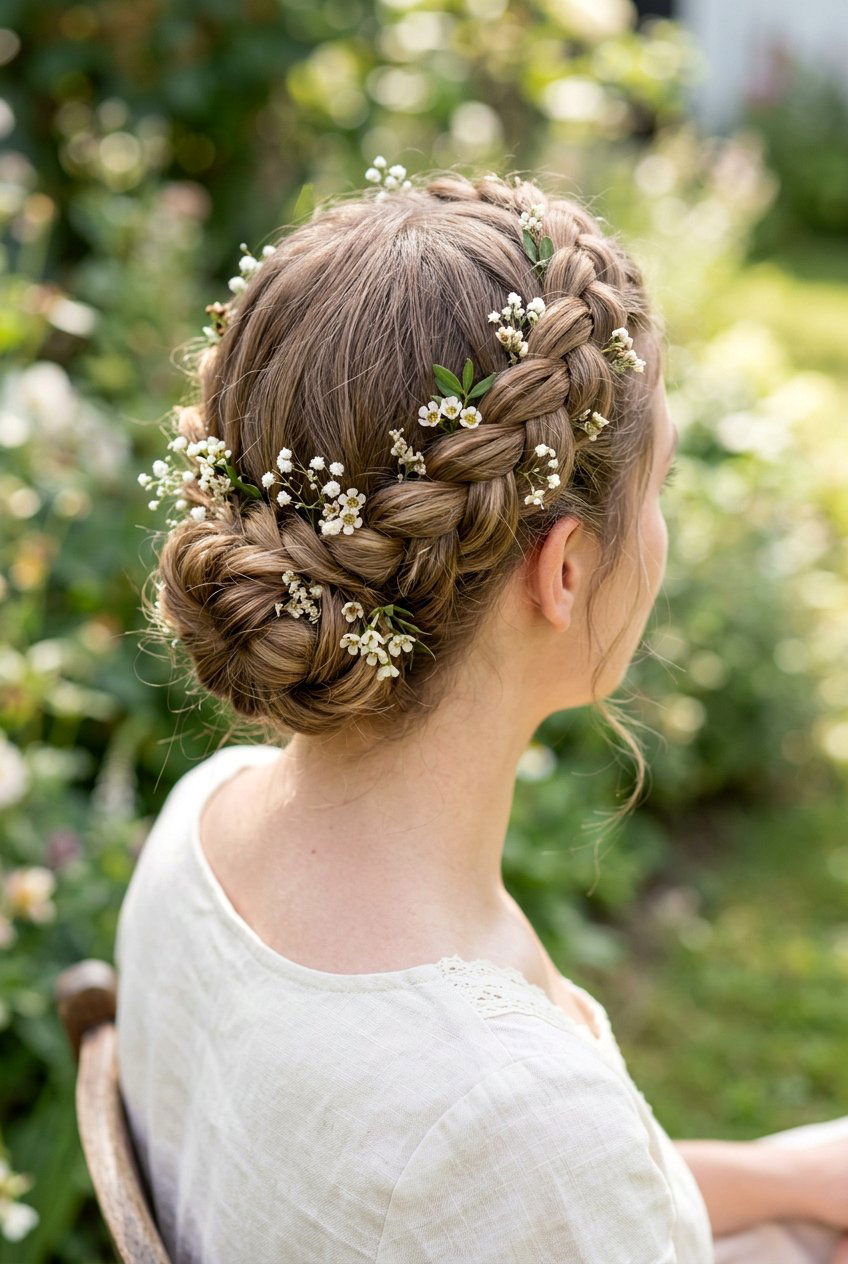 Braided crown updo - 20 prom updo hairstyles - 20 prom updo hairstyles